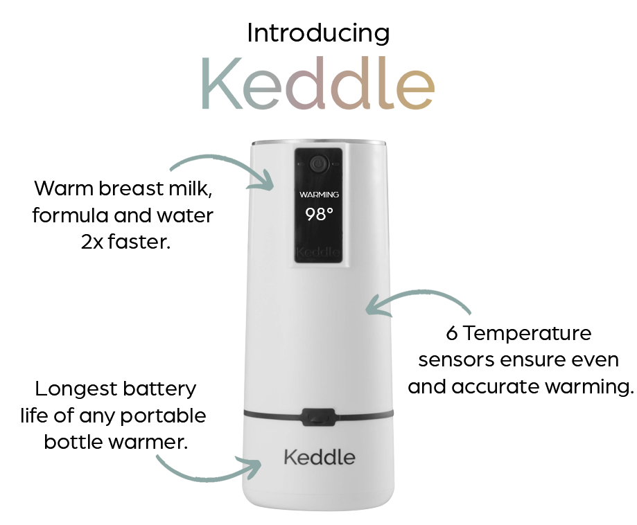 Introducing the Keddle by BisbeeBaby. The Keddle is the world's fastest and longest lasting portable bottle warmer.