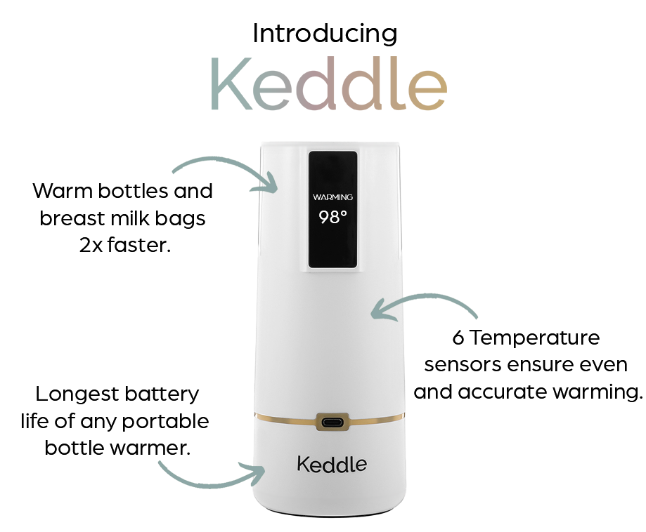 Introducing the Keddle by BisbeeBaby. The Keddle is the world's fastest and longest lasting portable bottle warmer. 